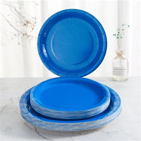 Platos Y Servilletas De Cena Desechables Azules Suministros Para