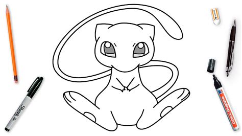 How To Draw Mew Easy Step By Step Mewtwo Pokemon Drawing Tutorial