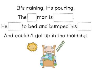 Concept Of Word With Nursery Rhymes It S Raining It S Pouring