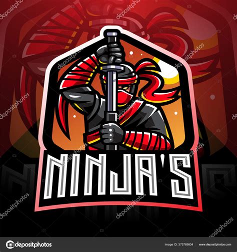 Ninja Esport Mascot Logo Design Stock Vector Visink