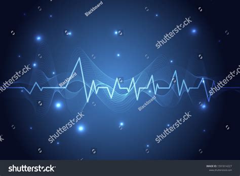 Blue Heart Pulse Monitor Signal Heart Stock Vector Royalty Free 1591814227 Shutterstock