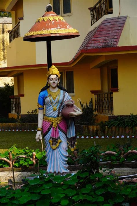 Hindu Goddess Ganga Statue in Park Stock Photo - Image of building, architecture: 256128436