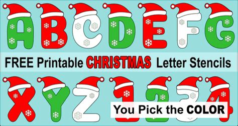 Free printable Christmas letter stencils that you can use for ornaments, decorations, or as ...