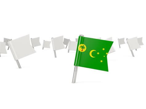 White Flag Pins Illustration Of Flag Of Cocos Islands