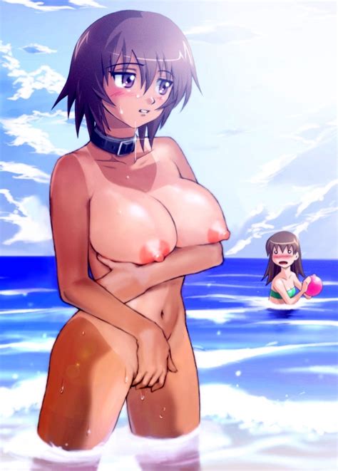 Rule 34 Azumanga Daiou Ball Beach Ball Blush Breasts Brown Eyes Brown