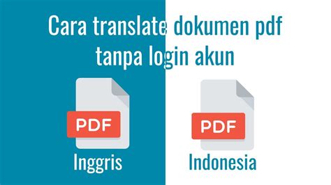 Cara Translate File PDF Bahasa Inggris Ke Indonesia YouTube