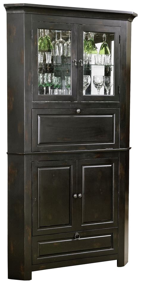 Our Corner Bar Cabinet offers luxury space saving. This distressed wine ...