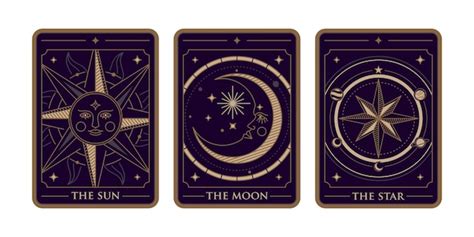 Premium Vector The Sun The Moon And The Star Tarot Card Illustration