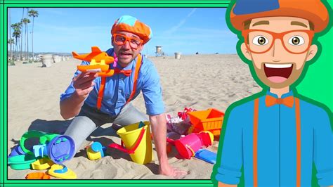 Blippi on the Beach with Sand Toys | Learning Colors for Children - YouTube