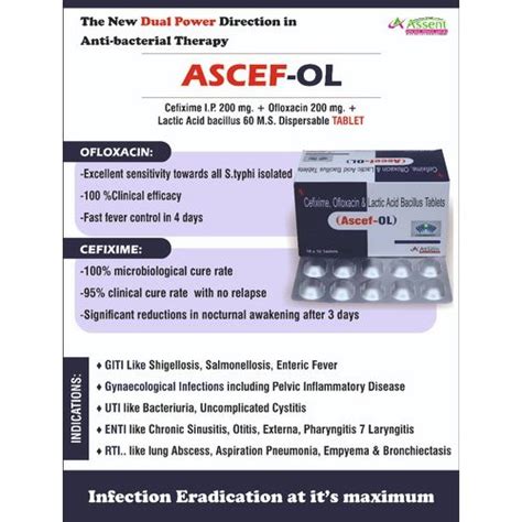 Cefixime Ofloxacin And Lactic Acid Bacillus Tablets Packaging Type