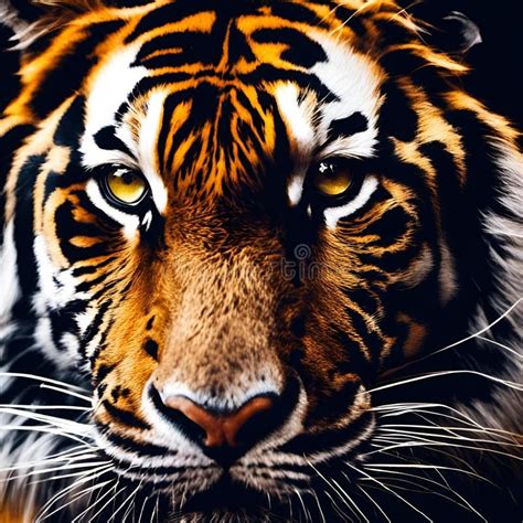 AI Generated Illustration of a Portrait of a Tiger S Face Stock ...