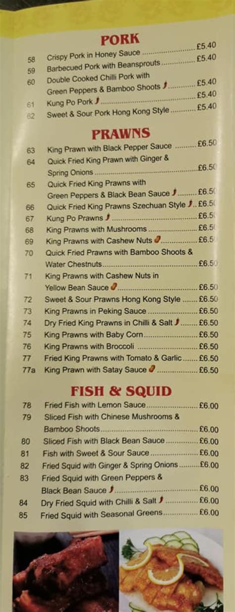 The Golden Lion Chinese Restaurant And Takeaway Cullomptons Full Menu Online