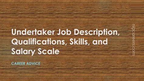 Undertaker Job Description, Skills, and Salary - NigCareers