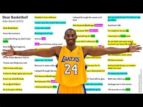 Kobe Bryant ‘Dear Basketball’ Poem: Techniques Annotated