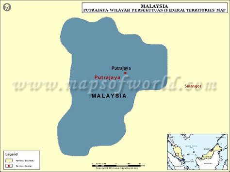 Putrajaya Map, Map of Putrajaya State, Malaysia