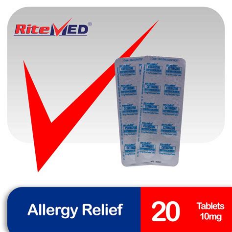 RiteMED Cetirizine 20 Tablets Allergy Relief Lazada PH