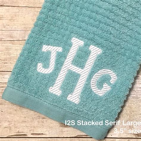 Stacked Serif Large Embroidery Monogram Font Exclusive Font Etsy