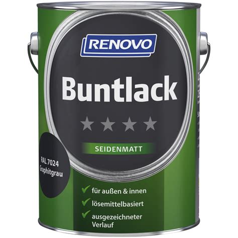 RENOVO Buntlack Seidenmatt Graphitgrau RAL 7024 Hagebau At