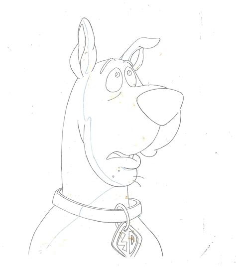 Scooby Doo Original Production Cel With Matching Drawing Scooby And