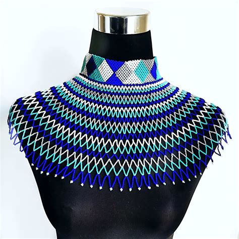 Zulu Beaded Choker Cape Necklace in Alternate Colours - Zulubeads Ada