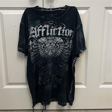 Affliction Shirt Has Sick Stitching On The Sides Depop