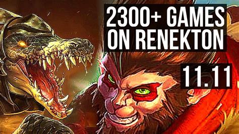 RENEKTON Vs WUKONG TOP 2300 Games 1 4M Mastery KR Diamond V11