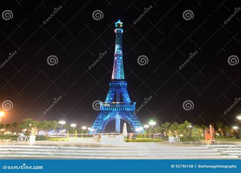 Eiffel Tower At Night Bahria Town Lahore Pakistan Editorial Stock