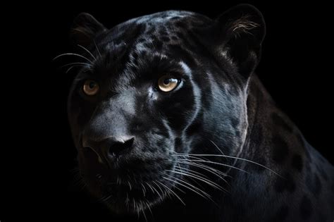 Premium AI Image | Front view of Panther on dark background