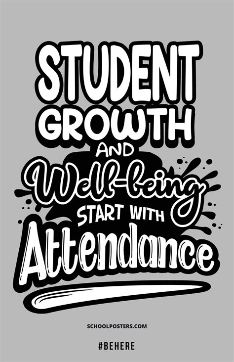 Attendance Poster Attendance Student Encouragement School Social Work
