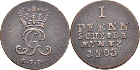 Braunschweig Calenberg Hannover Pfennig 1803 Georg III 1760 1820 Ss