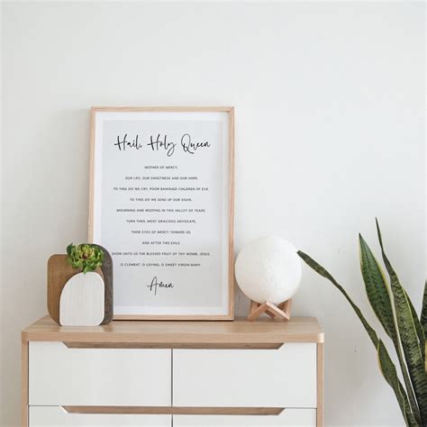 Hail Holy Queen Prayer Poster Instant Download Printable
