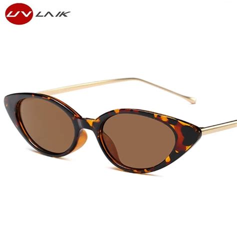 Uvlaik Unique Women Small Cat Eye Sunglasses Classic Brand Designer Ov