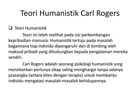 Teori Humanistik Ppt