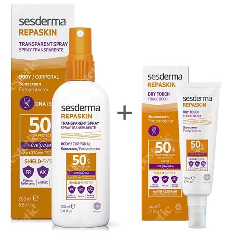 Sesderma Repaskin Dry Touch SPF 50 Repaskin Transparent Spray ZESTAW