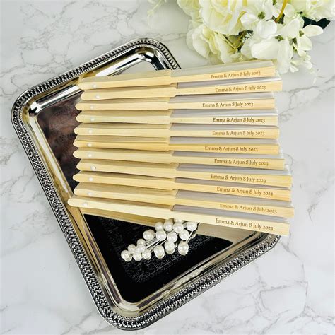 Forever Love Engraved Bamboo Hand Fan Forever Wedding Favors