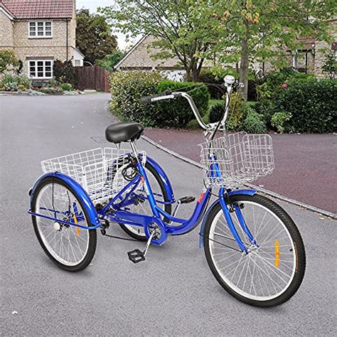 PEXMOR Adult Tricycle 7 Speed Trike Cruiser Bike 24 26 Inch Three