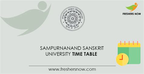 Sampurnanand Sanskrit University Time Table 2021 | SSVV UG, PG Date Sheet