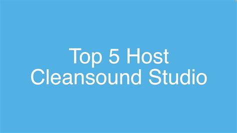 Top Host Cleansound Studio Youtube