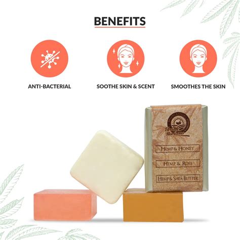 Health Horizons Pack Of 3 Soaps Hemp And Honey Hemp And Rose Hemp