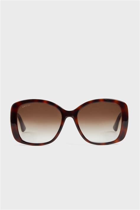 Havana Square Frame Sunglasses Gucci