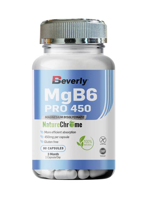 Mgb6 Pro 450 Magnesio Bisglicinato 90 Vegan Caps Beverly Nutrition