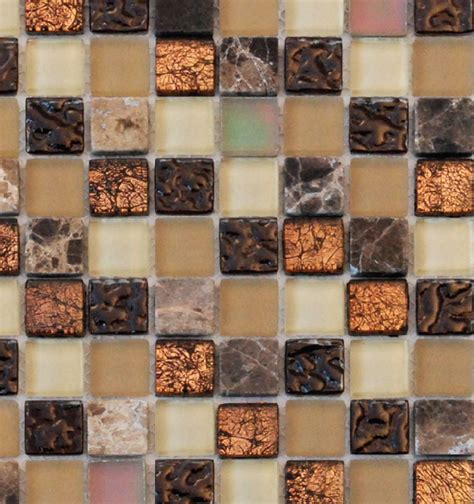 Copper Glass Tile And Stone Inc Mosaic Backsplash 1″ X 1″ Al808 At