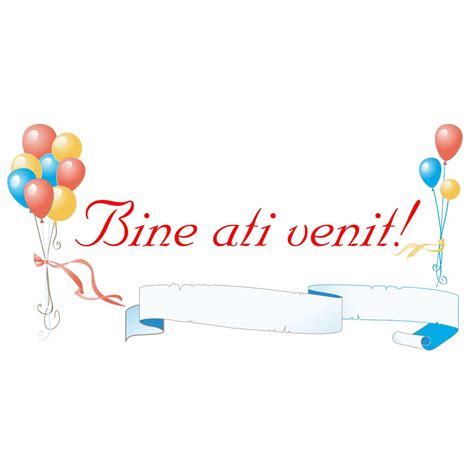 Banner Bine Ati Venit Model Cu Baloane Colorate 50x100 Cm Emagro