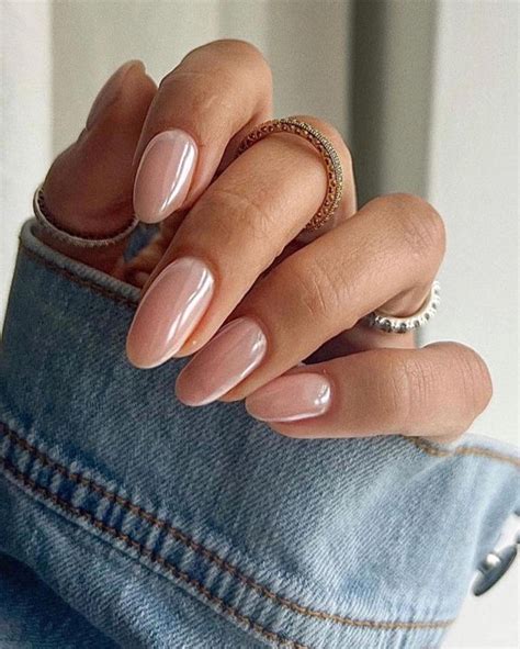 Hailey Bieber Glazed Donut Nails Pearl Round Short Nails Fab