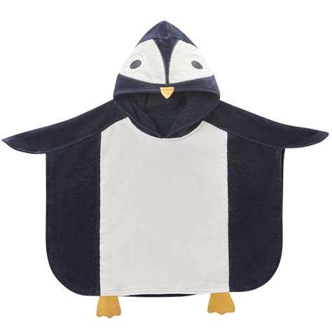 Premaman Poncho De Bain Pingouin Charbon Sortie De Bain Et