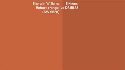 Sherwin Williams Robust Orange SW 6628 Vs Sikkens D3 55 38 Side By