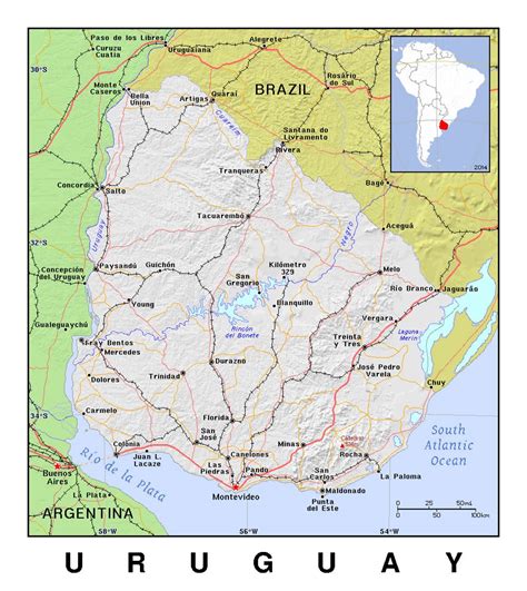 Detailed Map Of Uruguay