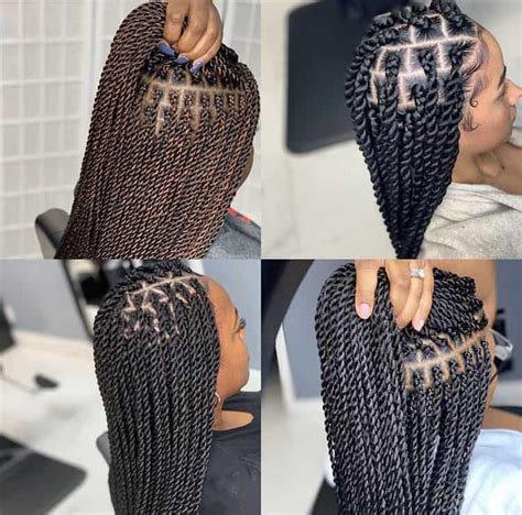 Small Knotless Senegalese Twist Draw Level