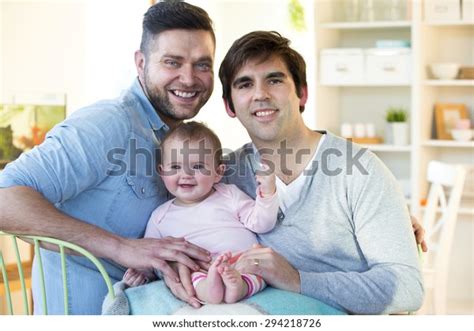 Same Sex Male Couple Smiling Camera Stock Photo Edit Now