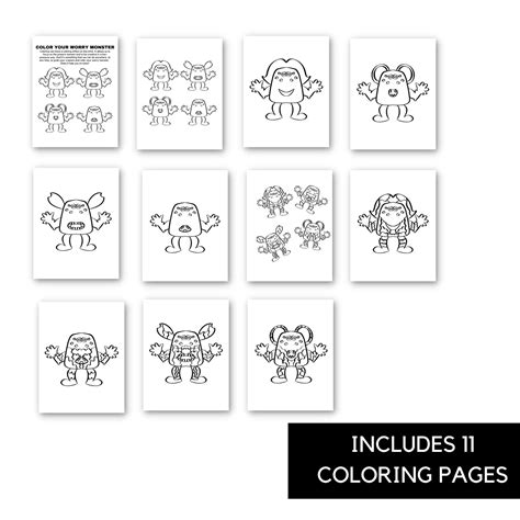 Printable Worry Monster Workbook Monster Coloring Sheets Worry Activity